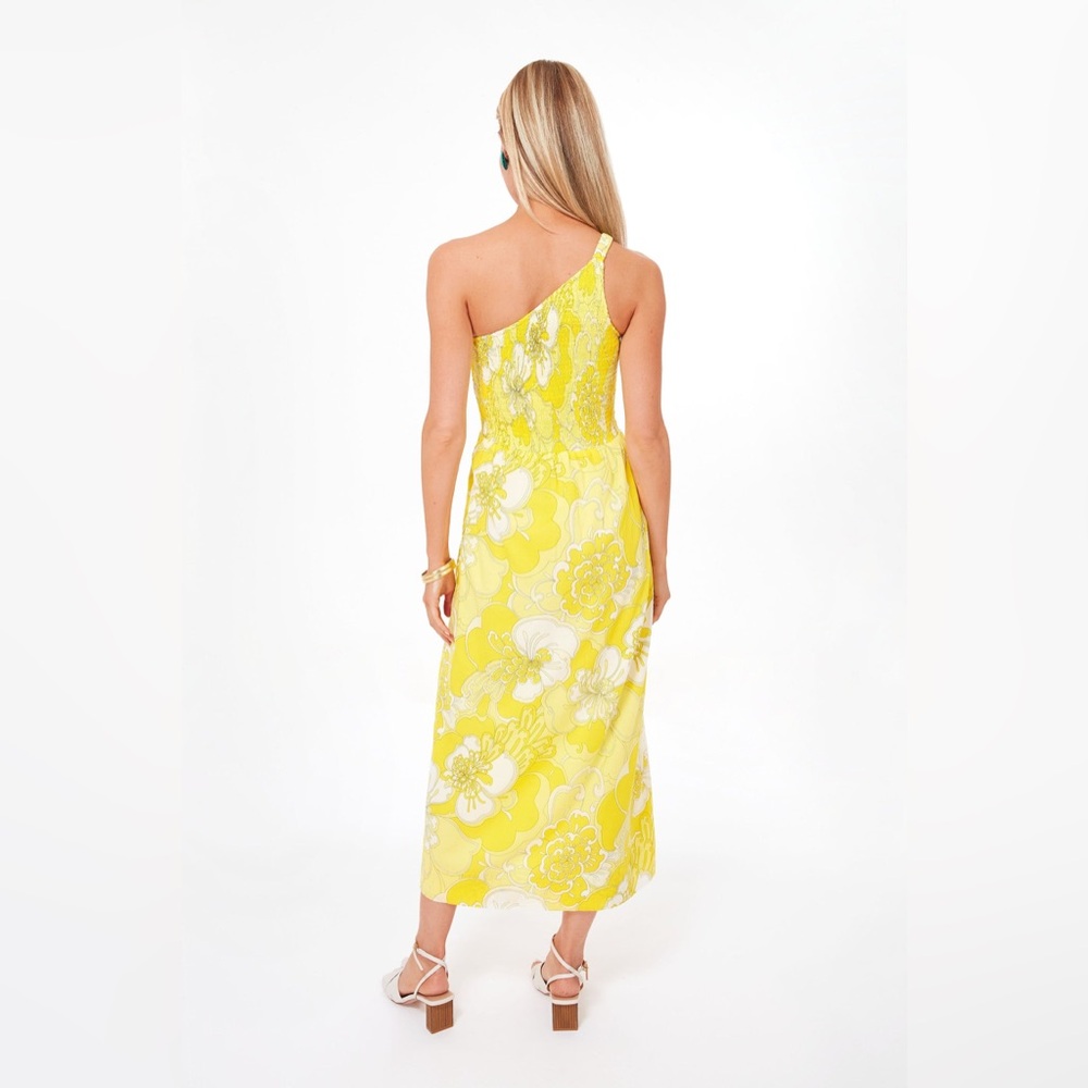 Faithfull the Brand Womens Khalani Midi Dress Yellow Size US 8 Large - Picture 4 of 8